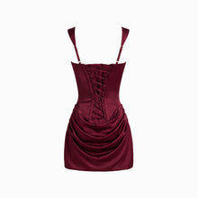 Mini abito burgundy con bustino in jersey
