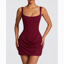 Mini abito burgundy con bustino in jersey