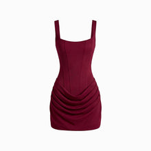 Mini abito burgundy con bustino in jersey