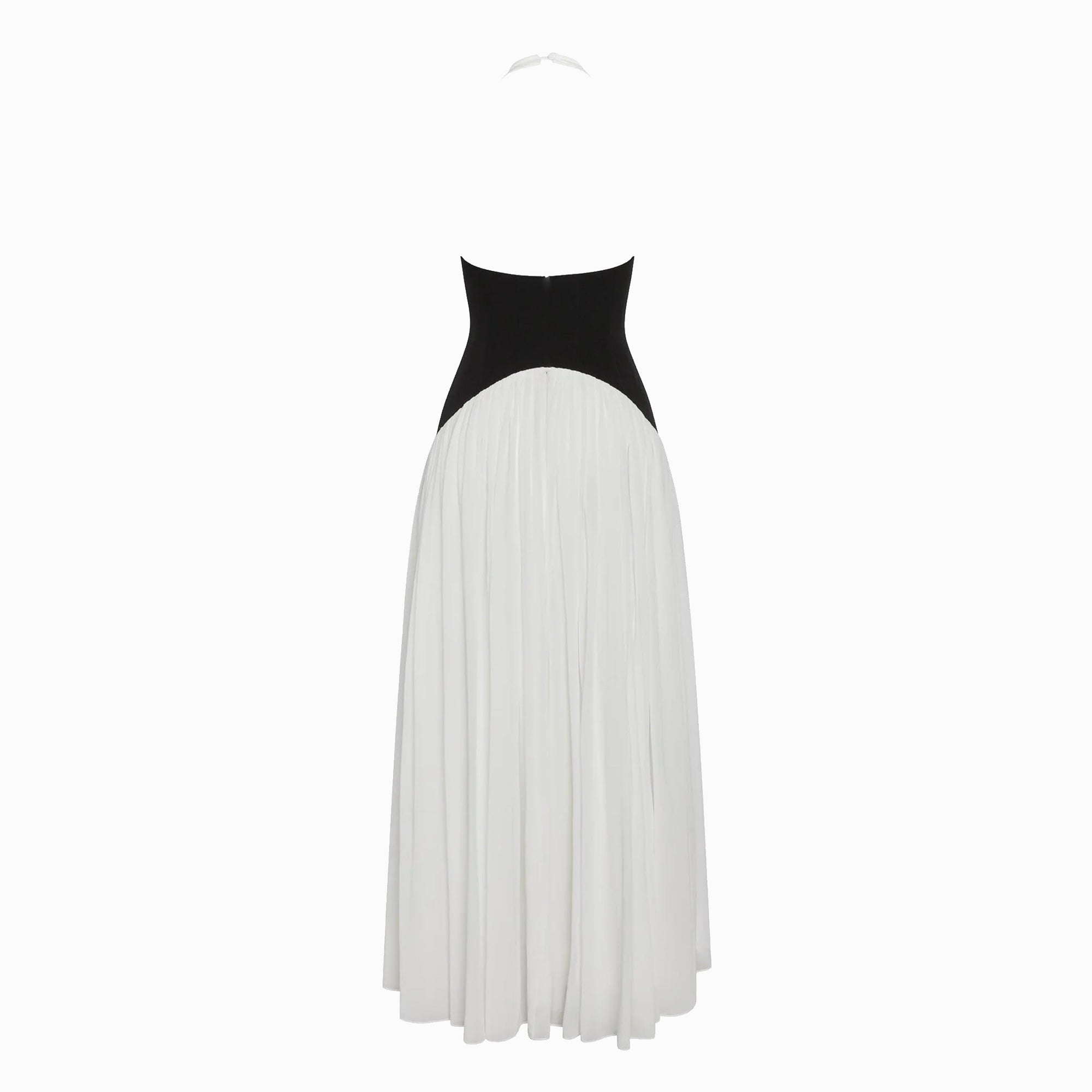 Abito lungo bianco con design a corsetto in mesh