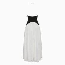 Abito lungo bianco con design a corsetto in mesh
