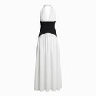 Abito lungo bianco con design a corsetto in mesh