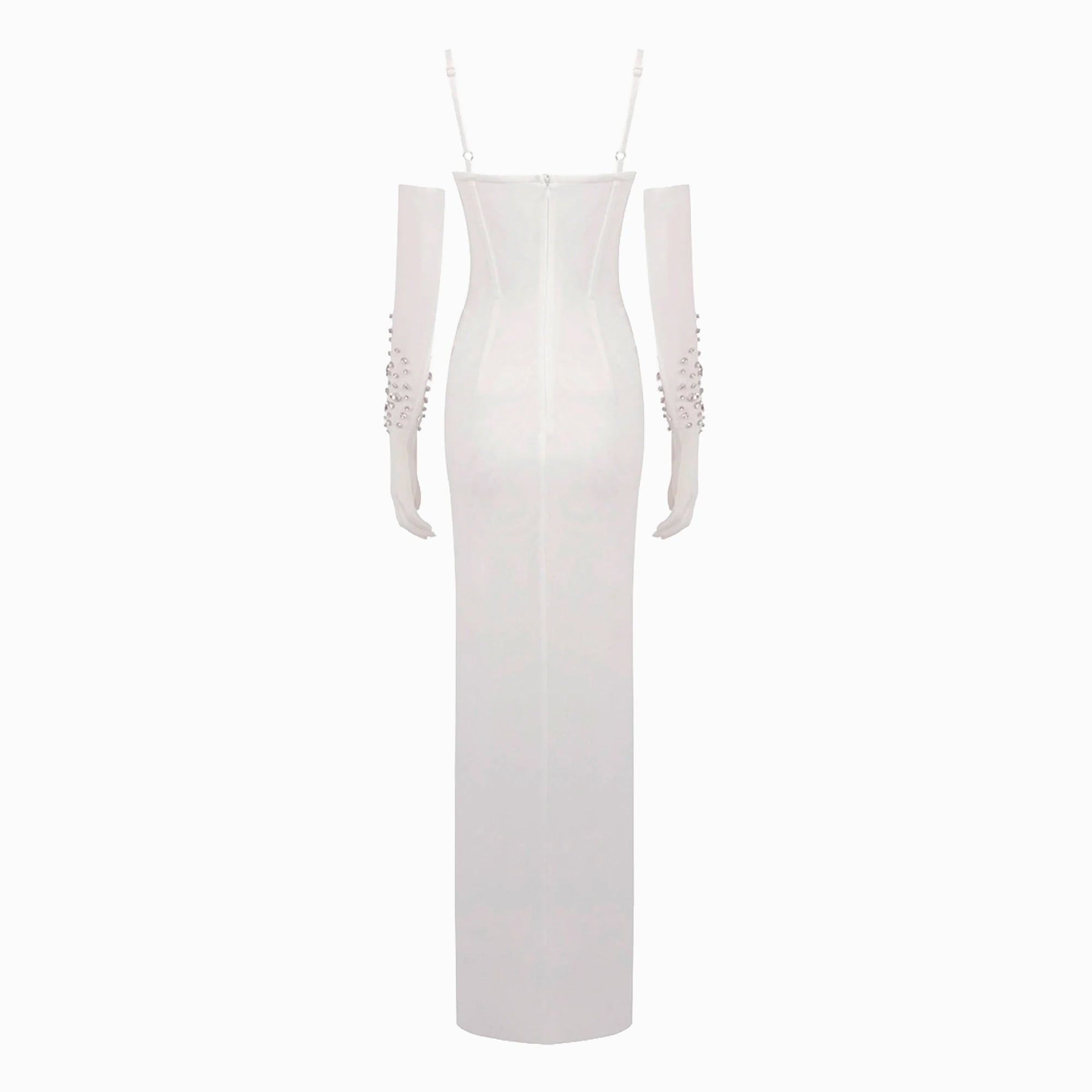 Abito bianco gioiello in mesh elasticizzato