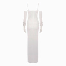 Abito bianco gioiello in mesh elasticizzato