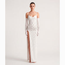 Abito bianco gioiello in mesh elasticizzato