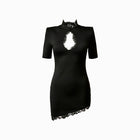 Mini abito con inserti in pizzo in jersey
