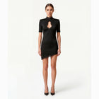 Mini abito con inserti in pizzo in jersey