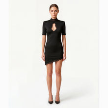 Mini abito con inserti in pizzo in jersey