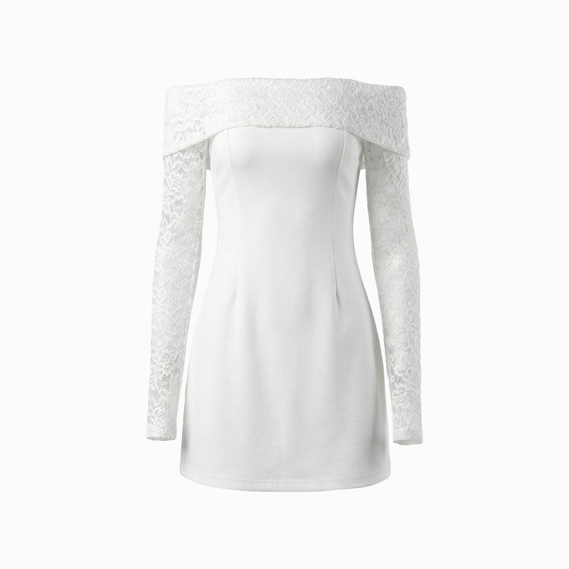 White jersey bandeau mini dress