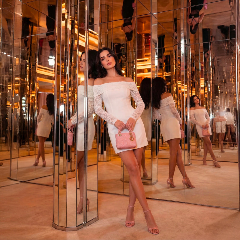 White jersey bandeau mini dress