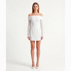 White jersey bandeau mini dress