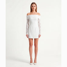 White jersey bandeau mini dress