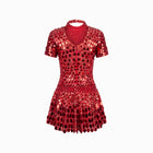 Mini abito rosso in paillettes