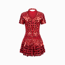 Mini abito rosso in paillettes