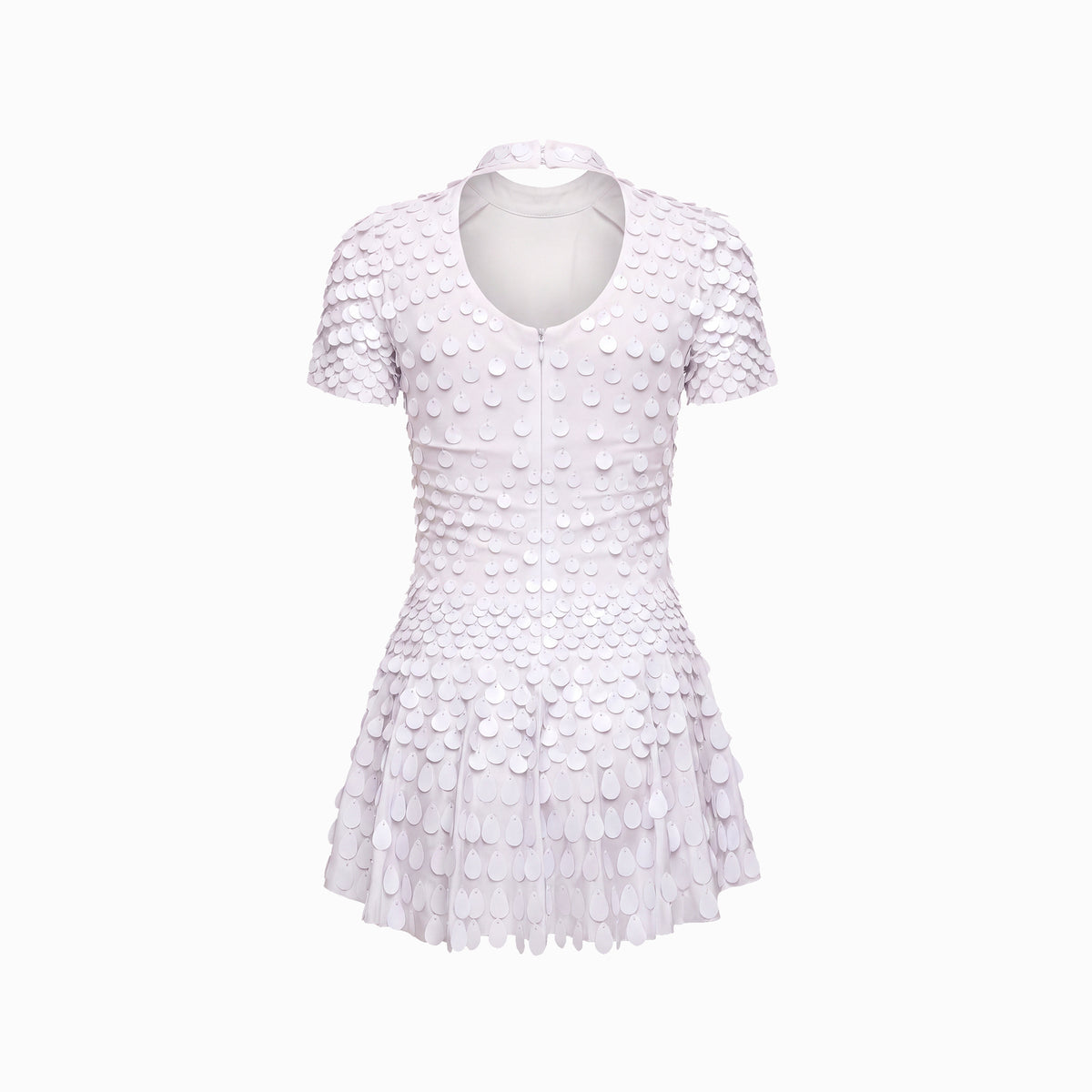 Mini abito bianco in paillettes