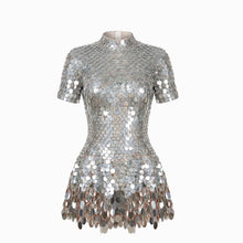 Mini abito argento in paillettes