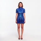Mini abito blu in paillettes