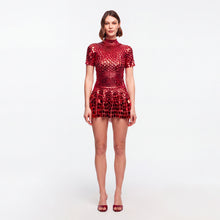 Mini abito rosso in paillettes