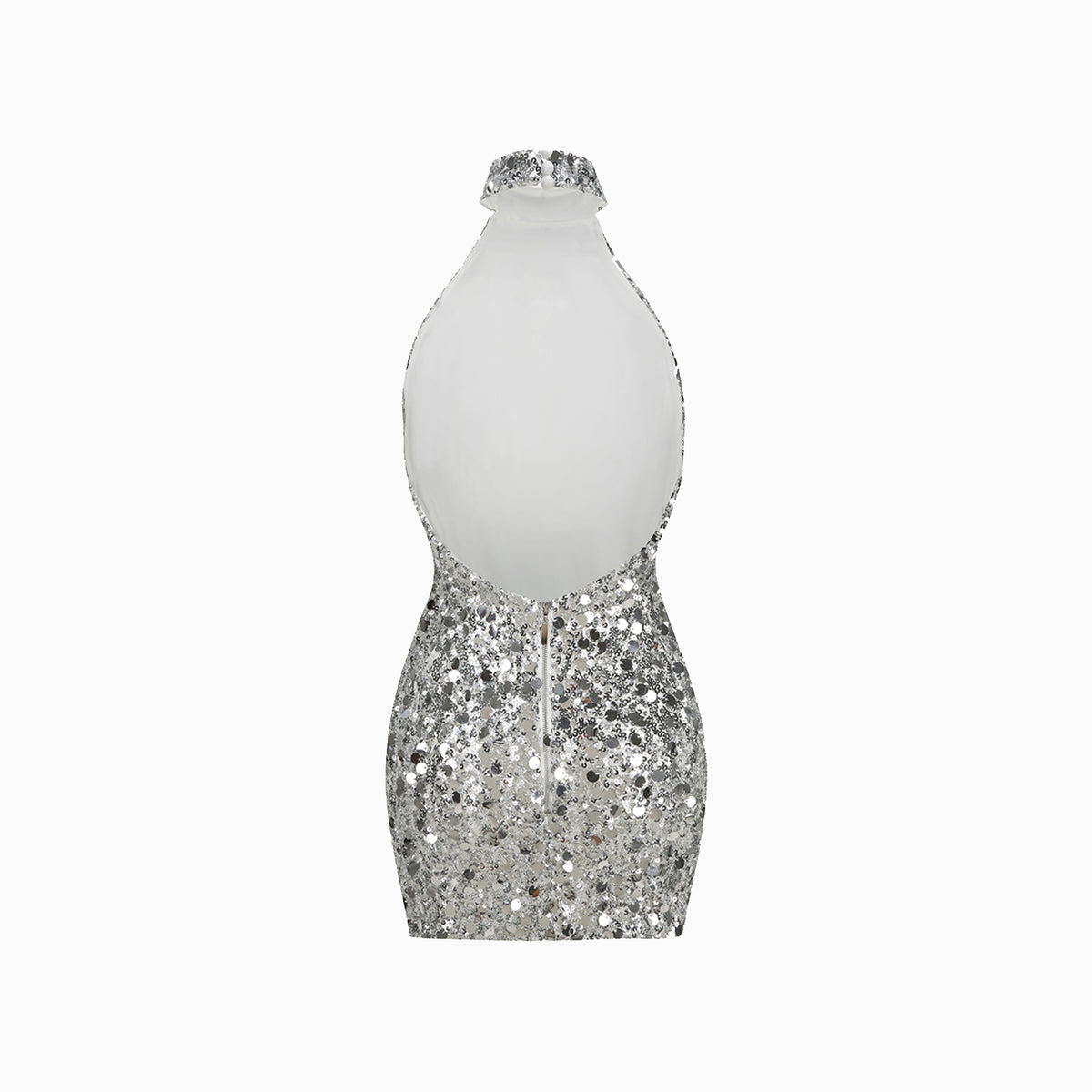 Mini abito argento in paillettes
