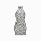 Mini abito argento in paillettes