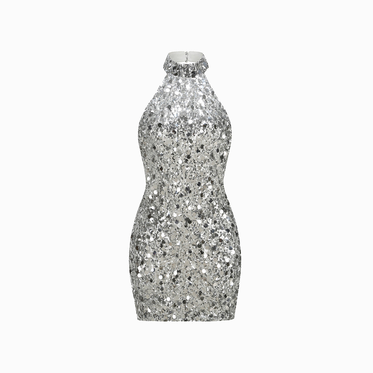 Mini abito argento in paillettes