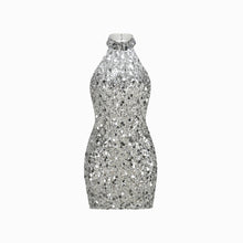 Mini abito argento in paillettes