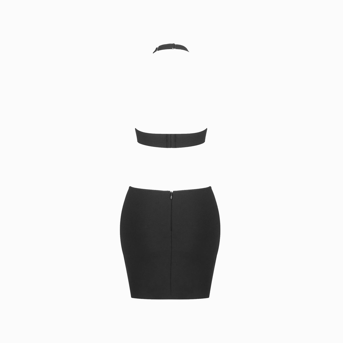 Mini abito nero fasciante con cut-outs