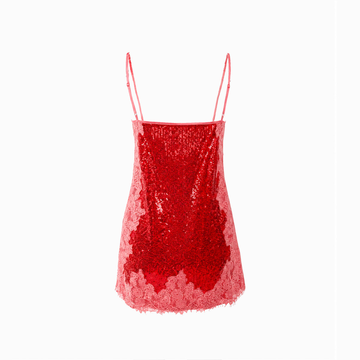 Red lace and sequin mini dress