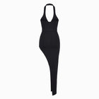 Black bodycon maxi dress with crystals