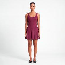 Mini abito burgundy in maglina