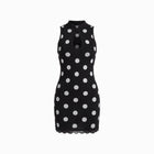 Mini abito nero pois in maglina