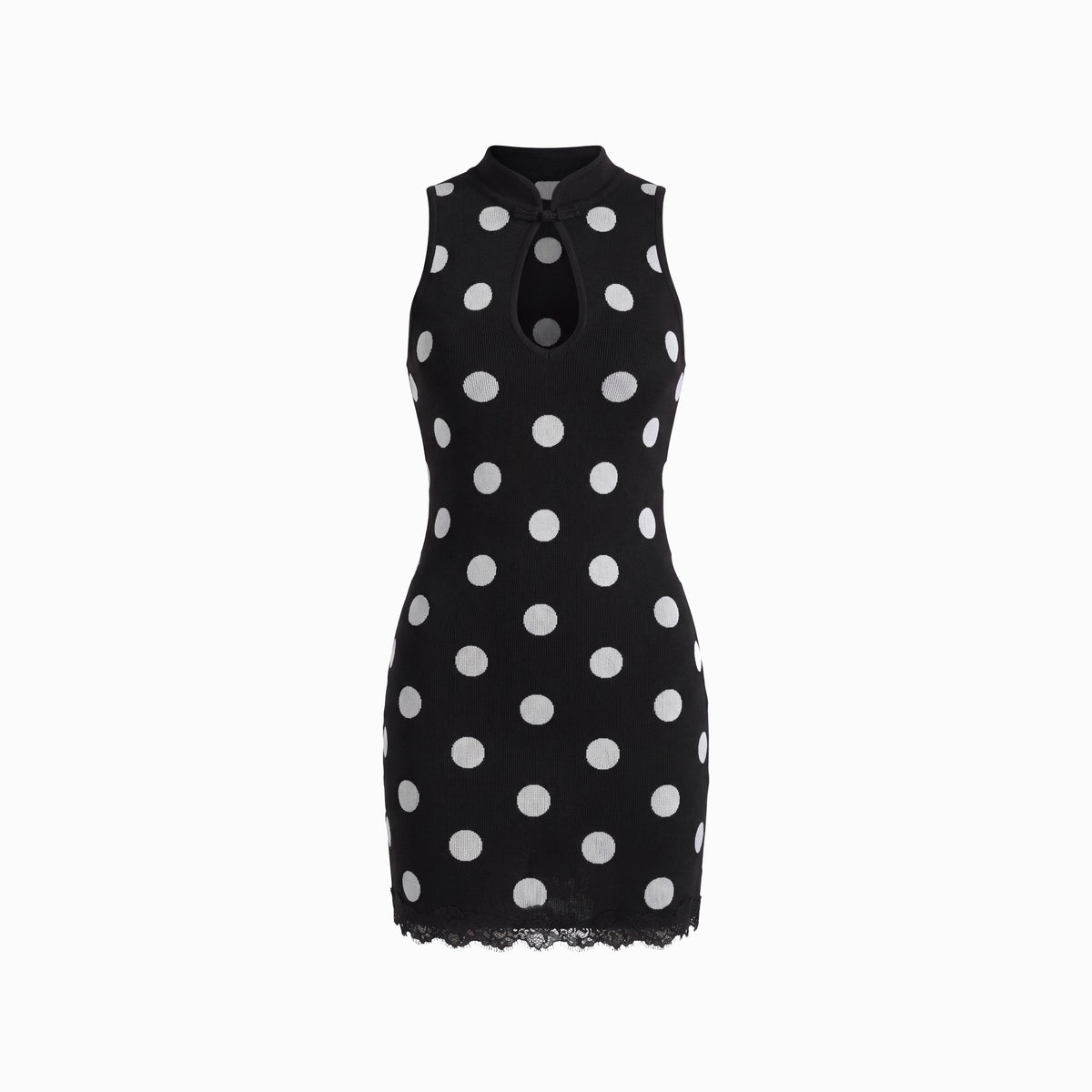 Mini abito nero pois in maglina