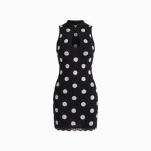 Mini abito nero pois in maglina