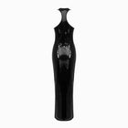 Black sequins slit dress