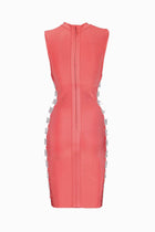 Salmon jewels stripes dress