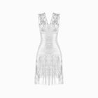 Silver metallized tassels dress