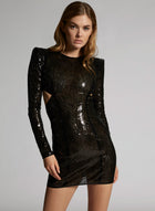 Black cutouts sequins dress
