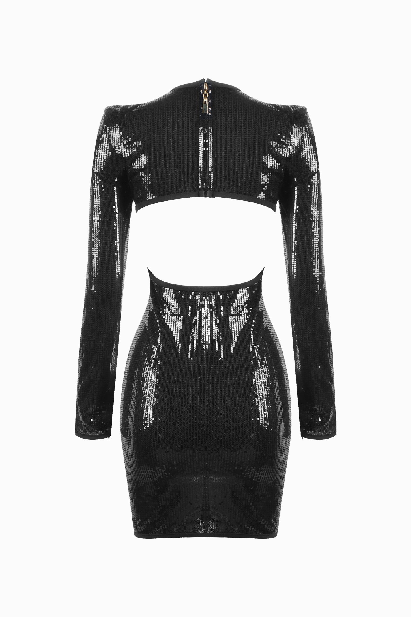 Black cutouts sequins dress