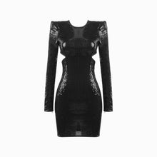 Black cutouts sequins dress