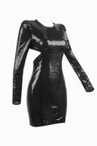 Black cutouts sequins dress